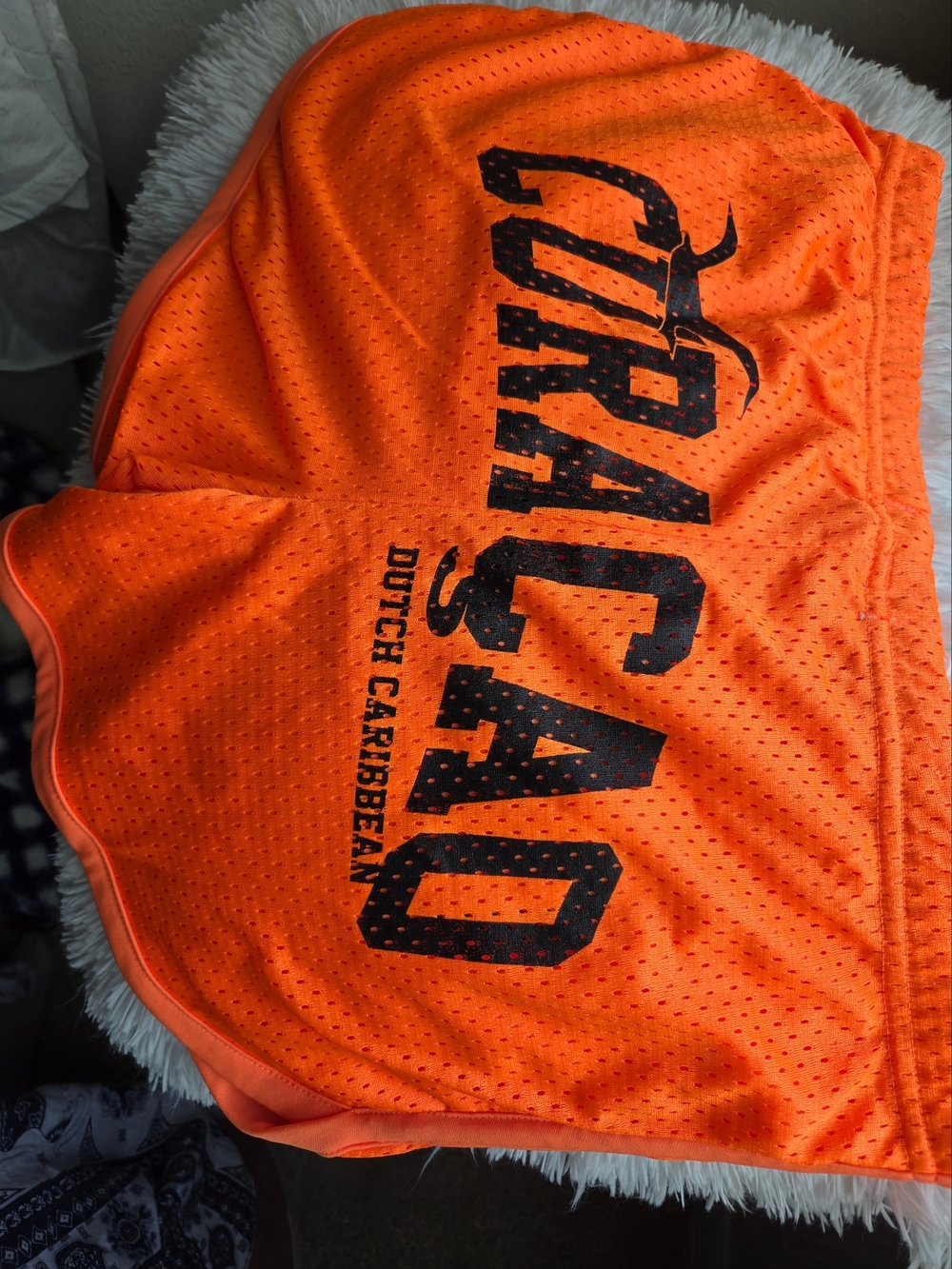 Dutch Caribbean Orange Mesh Athletic Shorts - Women's Active Wear